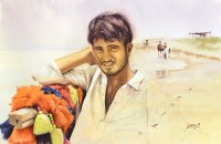 Ishfaq Ali, 14 x 21 Inch, Water Color on Paper, Figurative Painting, AC-ISQ-016